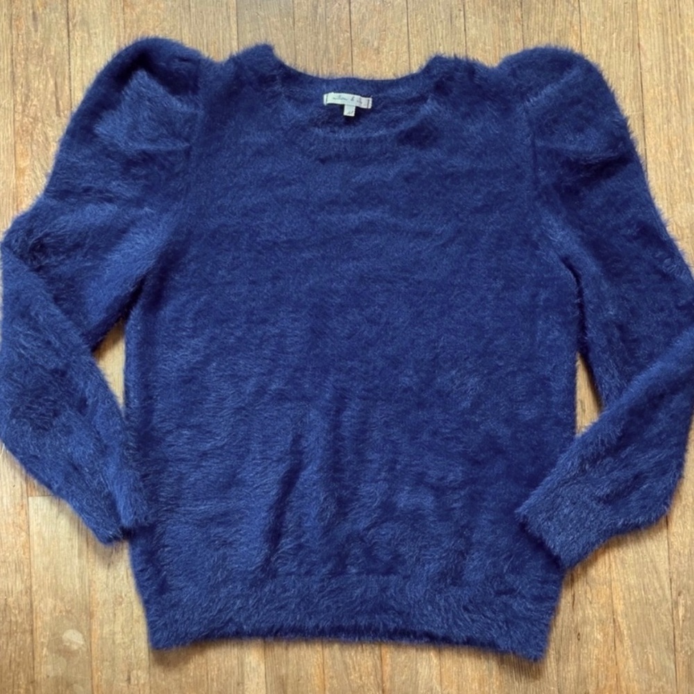 Willow & Clay Navy Blue Fuzzy Crewneck Sweater